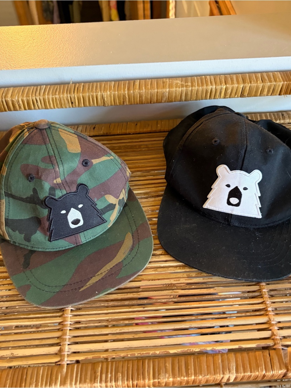 The Classic Kids Bear Patch Caps - Black and Camouflage